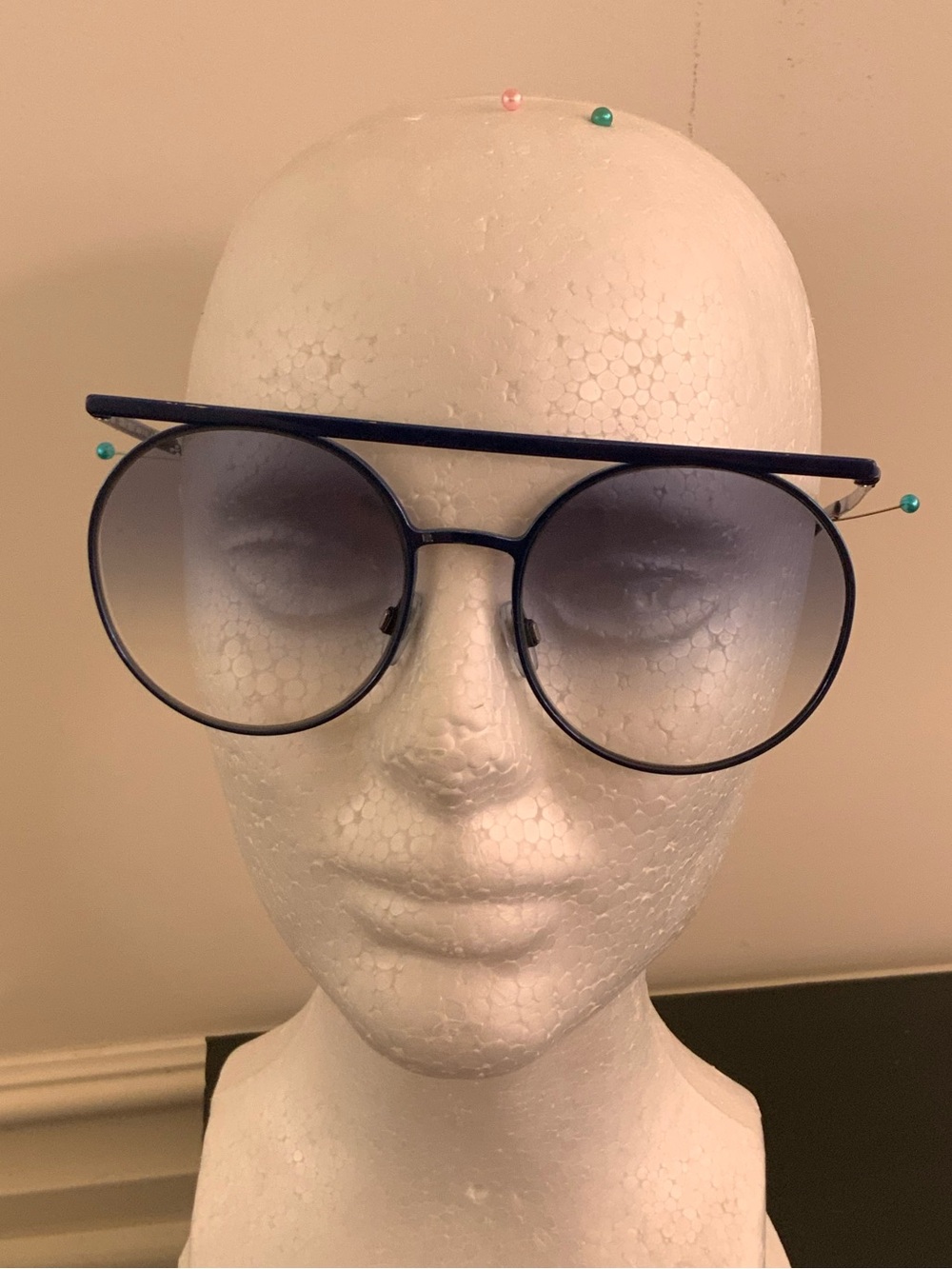 Armani Round Gradient Sunglasses in Navy Blue - Women Accessories